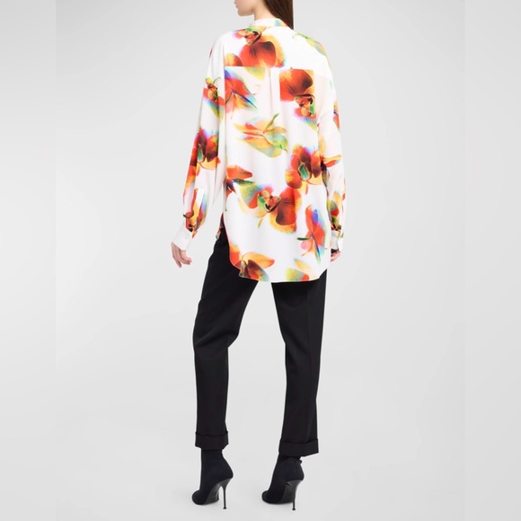 🎉HP💃Alexander McQueen NWT Floral-Print Silk Button-Front
Blouse - Picture 6 of 8